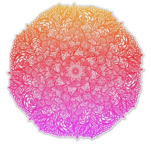 Mandala Natuur Floral Sticker (Voorkant)