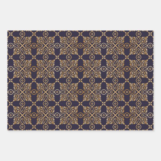 Mandala Navy en het Gouden Plein Inpakpapier Vel (Voorkant)