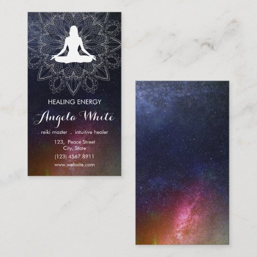 Mandala Nebula Galaxy Trendy Celestial Boho Modern Visitekaartje (Voorkant / Achterkant)