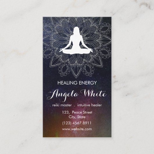 Mandala Nebula Galaxy Trendy Celestial Boho Modern Visitekaartje (Voorkant)