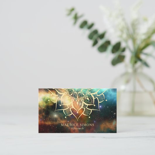 Mandala Nebula Yoga Instructeur Yoga Docent Zen Visitekaartje (Staand voorkant)