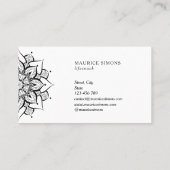 Mandala Nebula Yoga Instructeur Yoga Docent Zen Visitekaartje (Achterkant)