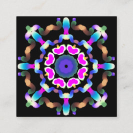 *~* Mandala Neon Healing Arts Vierkante Visitekaartje