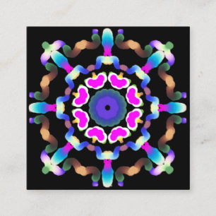 *~* Mandala Neon Healing Arts Vierkante Visitekaartje