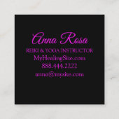 *~* Mandala Neon Healing Arts Vierkante Visitekaartje (Achterkant)