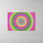 Mandala Neon Twist Stretched Canvas Afdrukken (Voorkant)