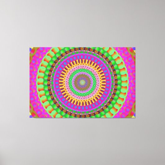 Mandala Neon Twist Stretched Canvas Afdrukken (Voorkant)