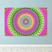 Mandala Neon Twist Stretched Canvas Afdrukken (Insitu (Houten vloer))