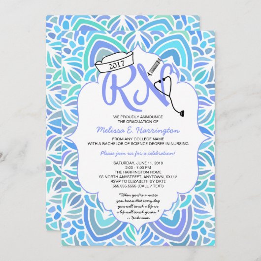 Mandala Nurse afstuderen RN prijsuitreiking ceremo Kaart (Voorkant / Achterkant)