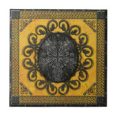 Mandala Obsidian Cross Tile Tegeltje (Voorkant)