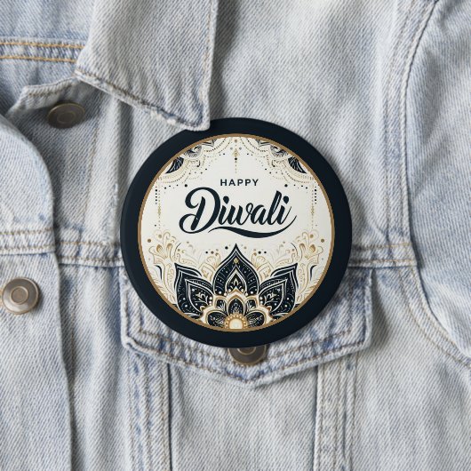 Mandala of Light and Blessing Diwali Ronde Button 4,0 Cm (In situ)