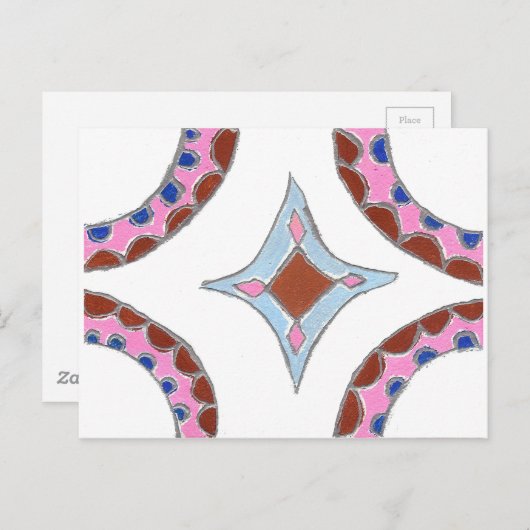 Mandala olieverfschilderij Art Print Briefkaart (Voorkant / Achterkant)