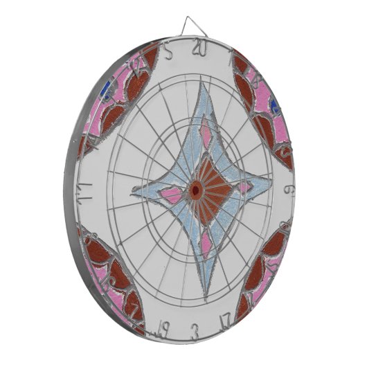 Mandala olieverfschilderij Art Print Dartbord (Voorkant Links)