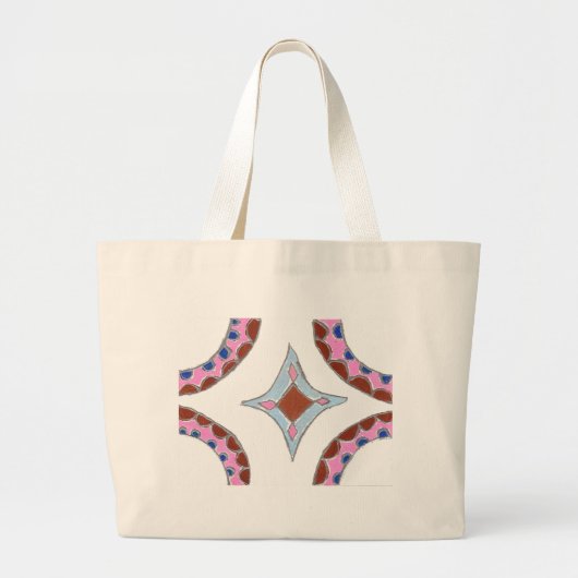 Mandala olieverfschilderij Art Print Grote Tote Bag (Voorkant)
