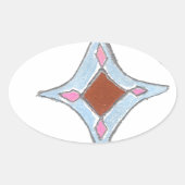 Mandala olieverfschilderij Art Print Ovale Sticker (Voorkant)