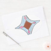 Mandala olieverfschilderij Art Print Ovale Sticker (Envelop)