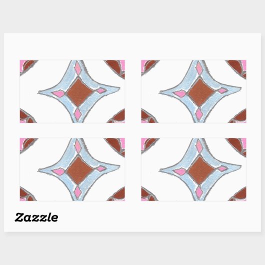 Mandala olieverfschilderij Art Print Rechthoekige Sticker (Vel)