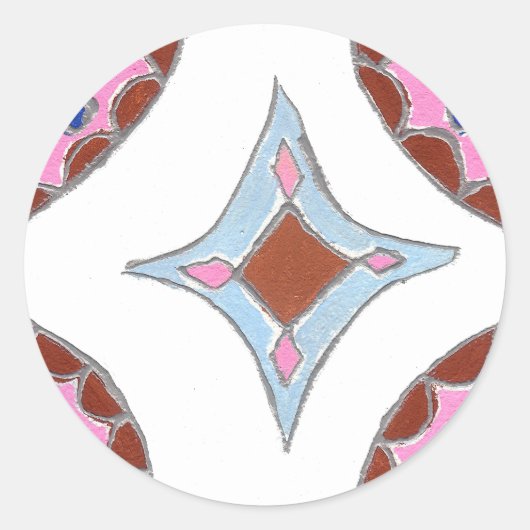 Mandala olieverfschilderij Art Print Ronde Sticker (Voorkant)