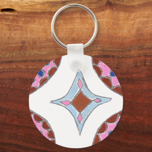 Mandala olieverfschilderij Art Print Sleutelhanger (Voorkant)