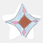 Mandala olieverfschilderij Art Print Ster Sticker (Voorkant)