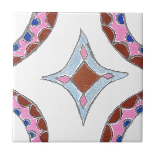 Mandala olieverfschilderij Art Print Tegeltje (Voorkant)