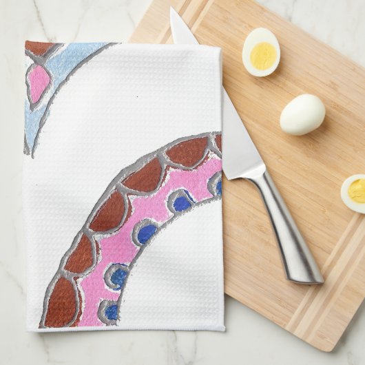 Mandala olieverfschilderij Art Print Theedoek (Quarter Fold)