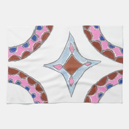 Mandala olieverfschilderij Art Print Theedoek (Horizontaal)