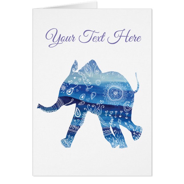 Mandala olifant Art Briefkaart (Voorkant)