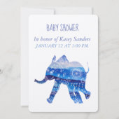 Mandala Olifant Baby shower Uitnodiging Kaart (Voorkant)