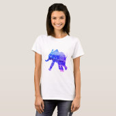Mandala olifant basic T-shirt, wit T-shirt (Voorkant volledig)