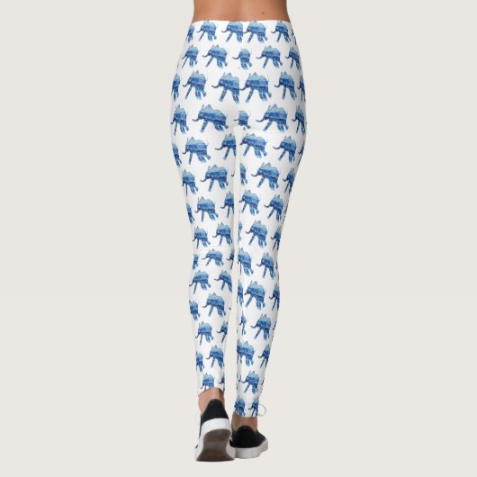 Mandala Olifant Batic Art Aangepaste Leggings (Achterkant)