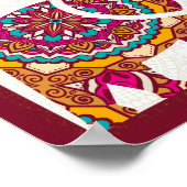 Mandala olifant Indiase huwelijks welkomstbord Poster (Hoek)