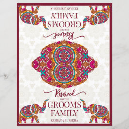 Mandala-olifant Indische bruiloft, gereserveerd te