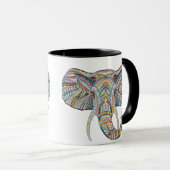 Mandala Olifant Koffie Mok (Voorkant rechts)