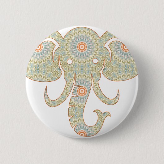 Mandala Olifantenkop Ontwerp Ronde Button 5,7 Cm (Voorkant)
