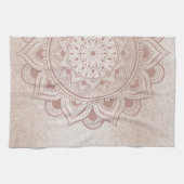 Mandala Om Glitter Roos Gold Dusty Pink Yoga Home Theedoek (Horizontaal)