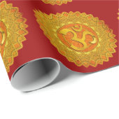 Mandala OM - sinaasappel Cadeaupapier (Rol Hoek)