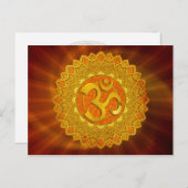 MANDALA OM - sinaasappel | Roodshine Briefkaart (Voorkant / Achterkant)