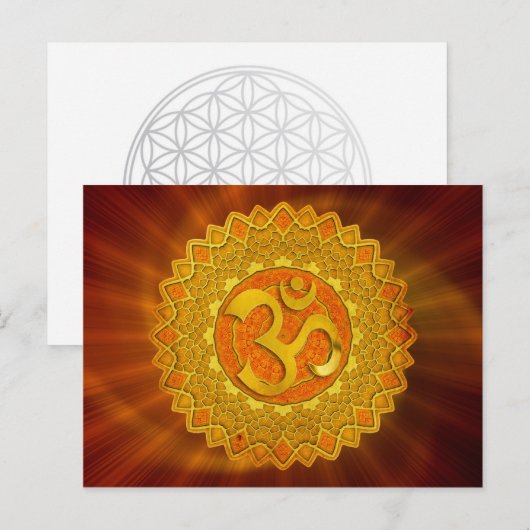 MANDALA OM - sinaasappel | Roodshine Briefkaart (Voorkant / Achterkant)