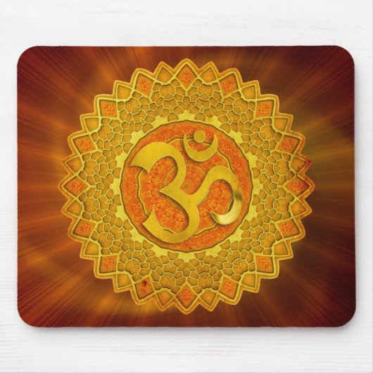 MANDALA OM - sinaasappel | Roodshine Muismat (Voorkant)