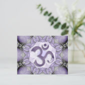 MANDALA OM - violet Briefkaart (Staand voorkant)