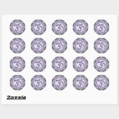 MANDALA OM - violet Ronde Sticker (Vel)