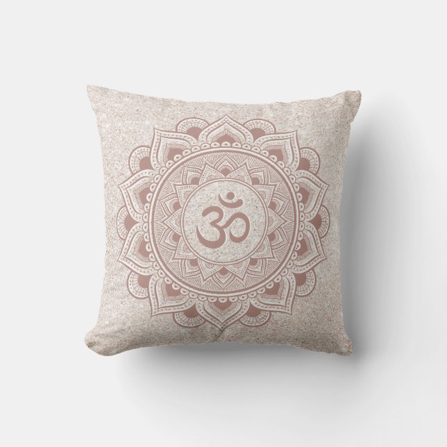 Mandala Om Yoga Harmony Girly Modern Yogi Studio Kussen (Voorkant)