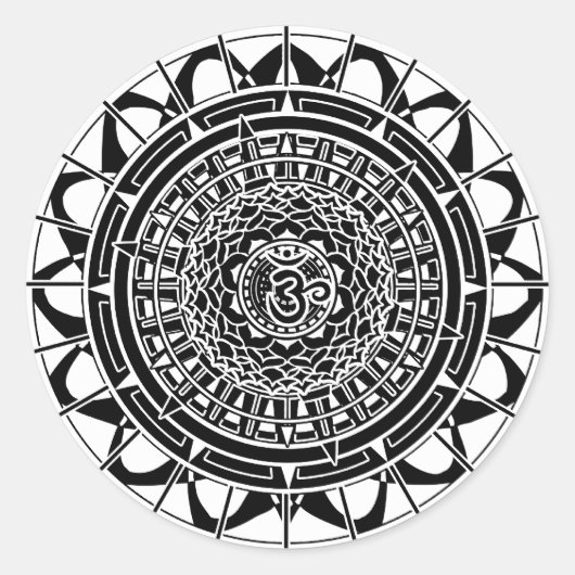Mandala Om (zwart) Sticker (Voorkant)