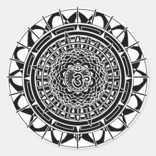 Mandala Om (zwart) Sticker