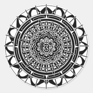 Mandala Om (zwart) Sticker