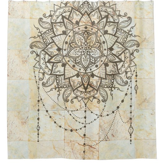 Mandala on Marble  Douchegordijn (Voorkant)