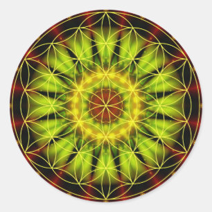 Mandala onafhankelijkheid met bloem van het leven  ronde sticker