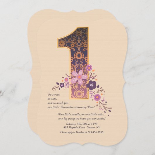 Mandala One Uitnodiging (Voorkant / Achterkant)