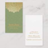 Mandala ontwerp in goud visitekaartje (Voorkant / Achterkant)